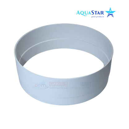 AquaStar SEC101 3" Skimmer Extension Collar in white, showing a round profile, ideal for pool supplies at Discount Pool Mart.