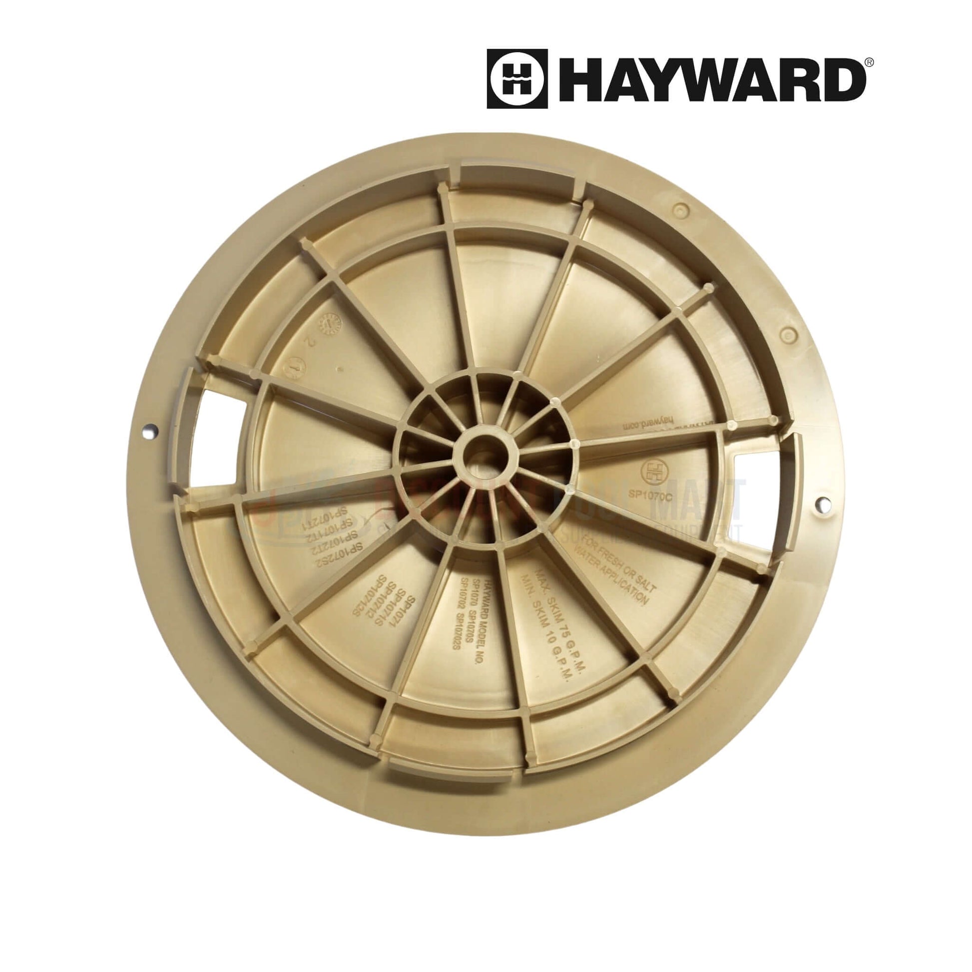SPX1070C10 | Hayward SP1070 Skim-Master Series Skimmer Lid | Tan, showing top view with durable material, perfect for pool maintenance at Discount Pool Mart.