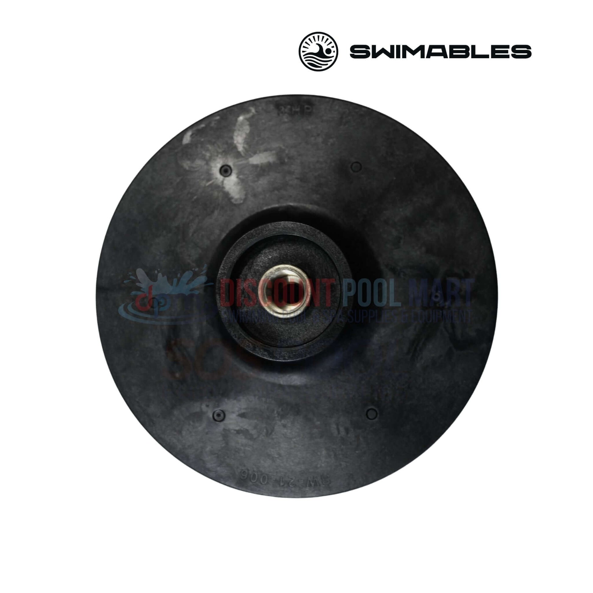 SW-21-006 | Swimables Pentair WhisperFlo 3HP Impeller | 073131 shown from above, black, designed for pool supplies by Discount Pool Mart.