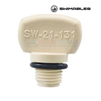 SW-21-131 | Swimables WhisperFlo & IntelliFlo 071131 Drain Plug With O-Ring, beige drain plug with black O-ring, secure fit for pool pumps, from Discount Pool Mart.
