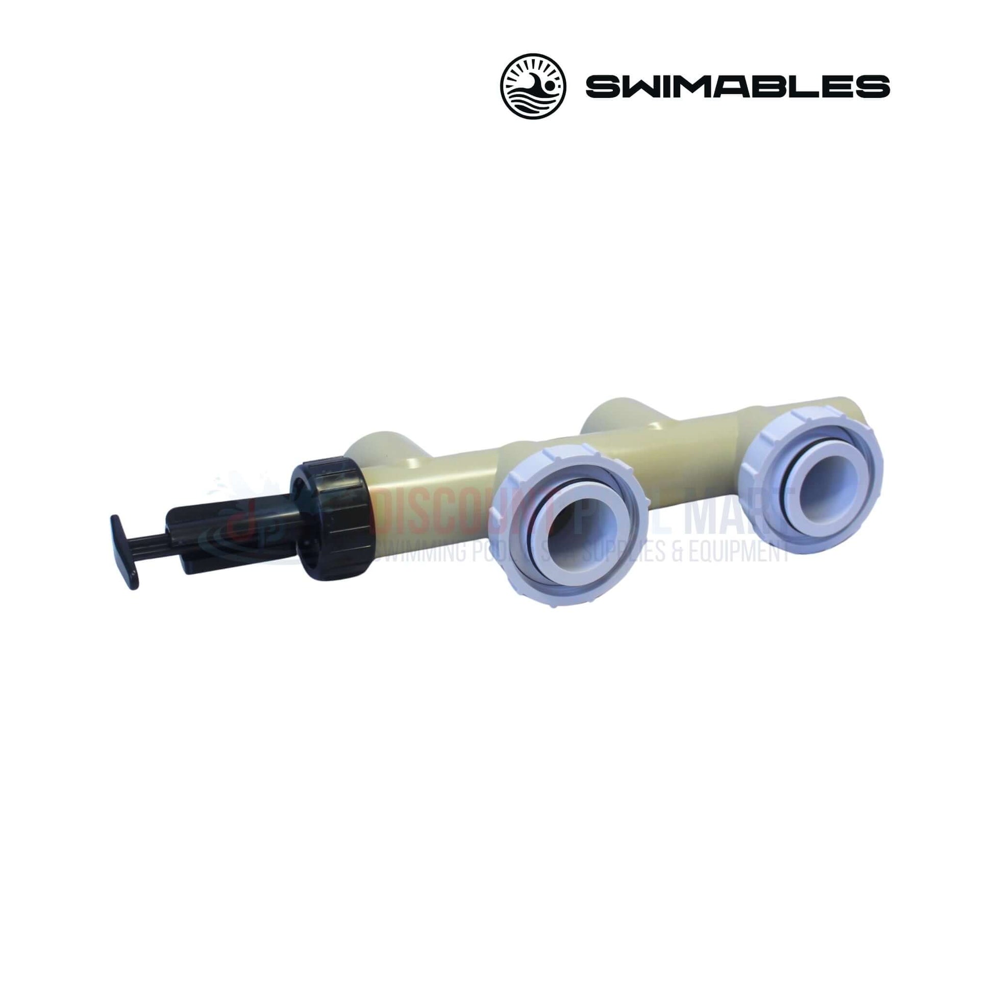 SW-26-064 | Swimables Pentair Push Pull Backwash Valve | 263064 in light color, shown from the side, ideal for pool systems by Discount Pool Mart.