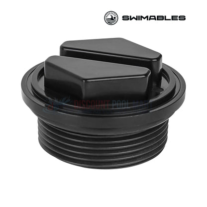 SW-26-862 | Swimables Pentair Filter 1.5" Drain Plug | 86202000, black drain plug showing ridged design for pool maintenance. Discount Pool Mart.