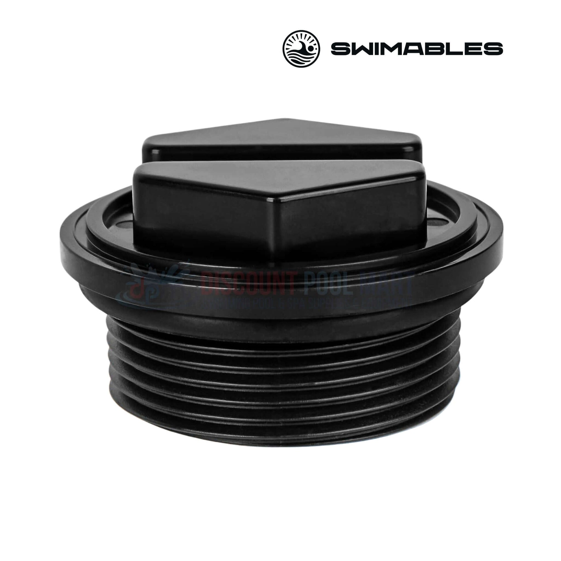SW-26-862 | Swimables Pentair Filter 1.5" Drain Plug | 86202000 in black showing threaded design for pool supplies at Discount Pool Mart.