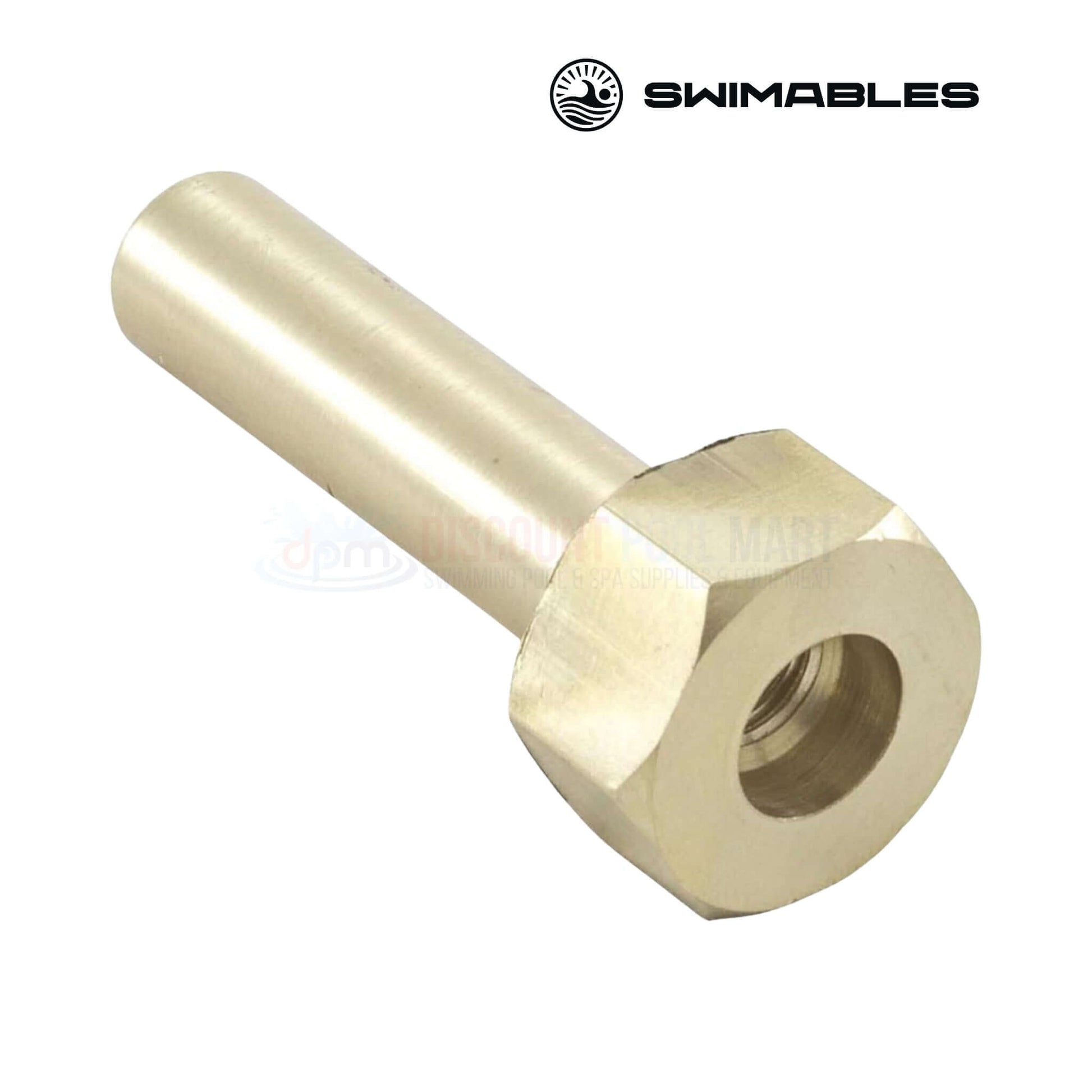 SW-27-110 | Swimables Hayward Filter Brass Sleeve Nut | DEX2400JN, premium brass nut for pool filters, shown at an angle, durable design.