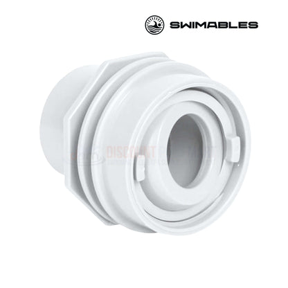 SW-30-815 | Swimables White Flush Mount Return Fitting | 1" Socket x 1" Eyeball, UV-resistant ABS, smooth pool water return at Discount Pool Mart.