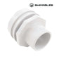 SW-30-815 | Swimables White Flush Mount Return Fitting | 1" Socket x 1" Eyeball, showing white ABS construction for pool use.