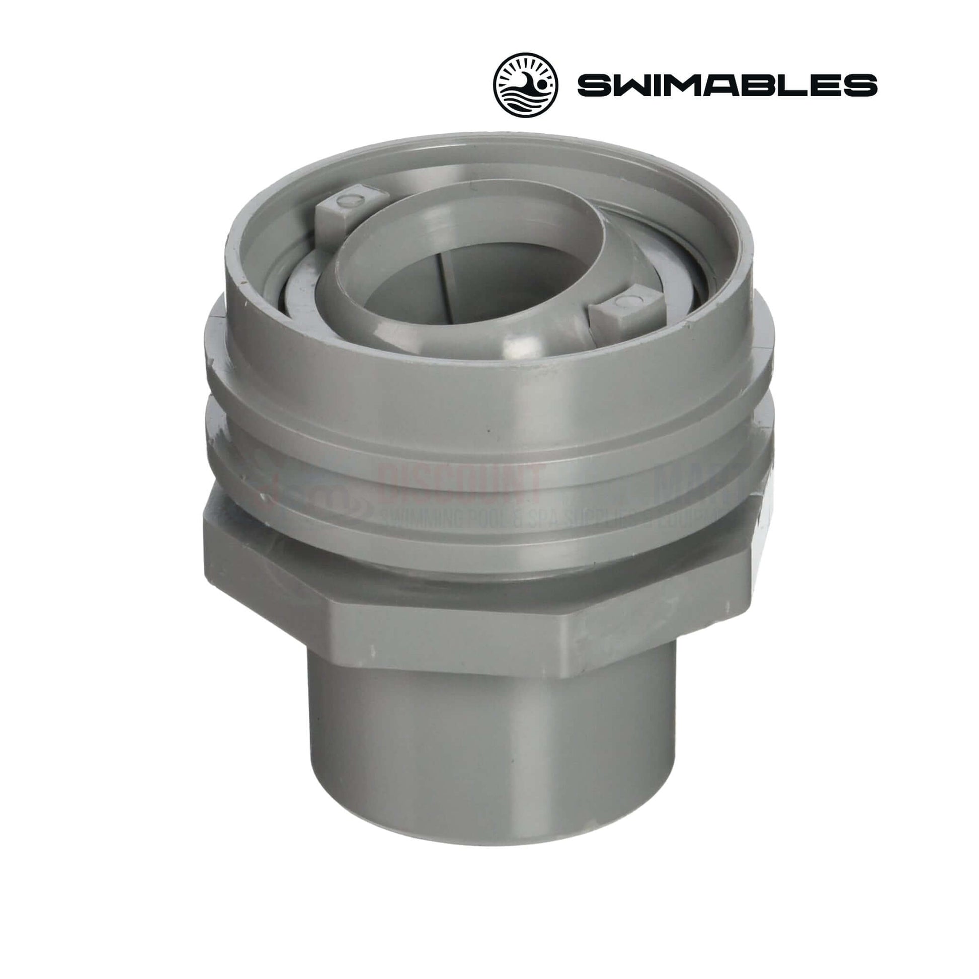 SW-30-816 | Swimables Gray Flush Mount Return Fitting | 1" Socket x 1" Eyeball with gray finish for pool supplies from Discount Pool Mart.