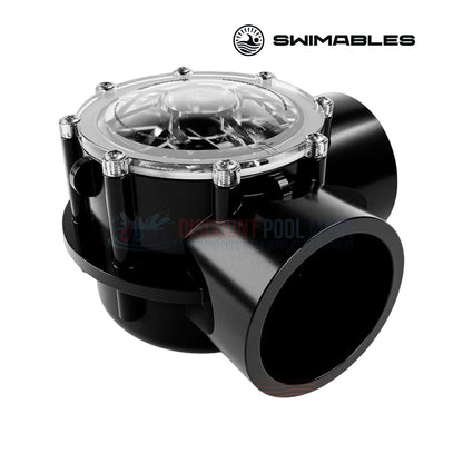 SW-35-915 | Swimables 90 Degree CPVC 1.5" x 2" Check Valve in black, transparent lid, ideal for pool supplies at Discount Pool Mart.