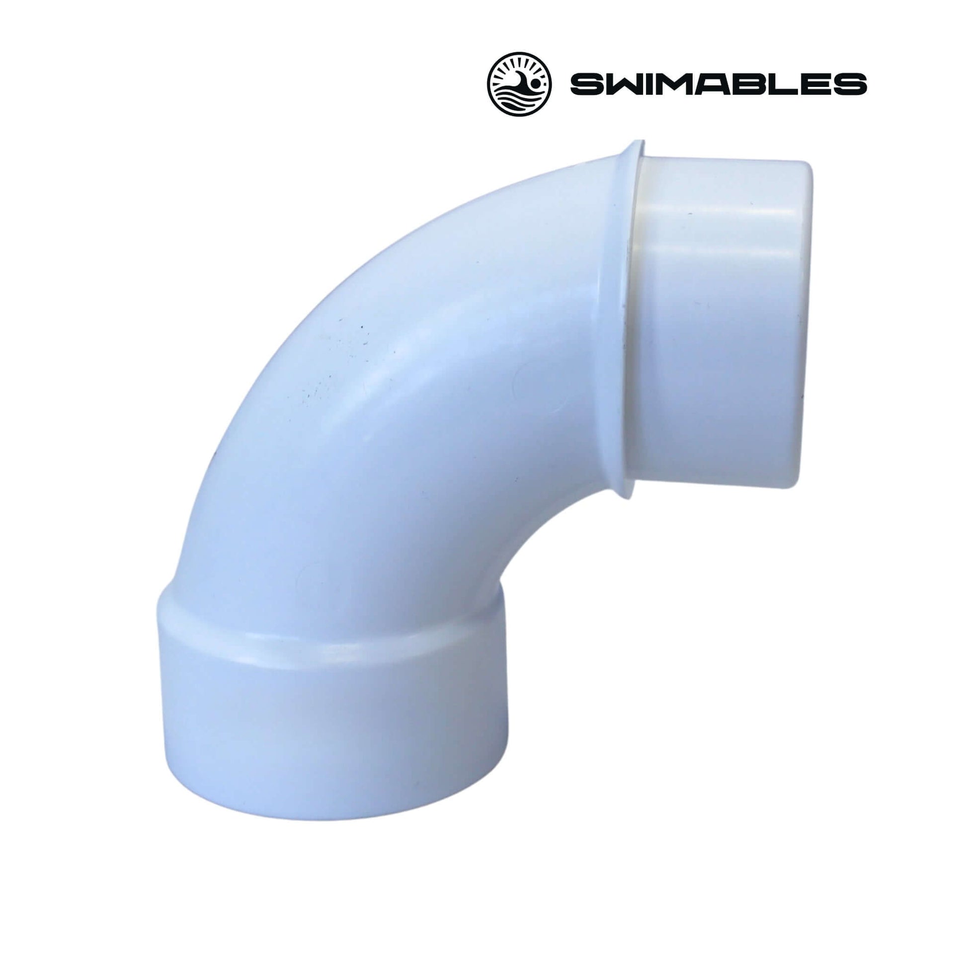 SW-39-912 | Swimables 2" Socket x 2" SPG Street Sweep 90 Elbow in white, used for pool plumbing systems at Discount Pool Mart.