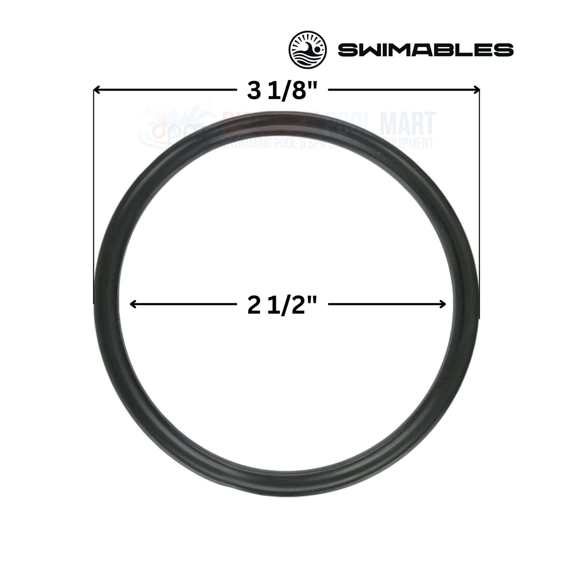 SW-80-030 | Swimables Pentair SuperFlo Diffuser Gasket | 355030, black rubber gasket for pool pump, measures 3 1/8'' x 2 1/2''.