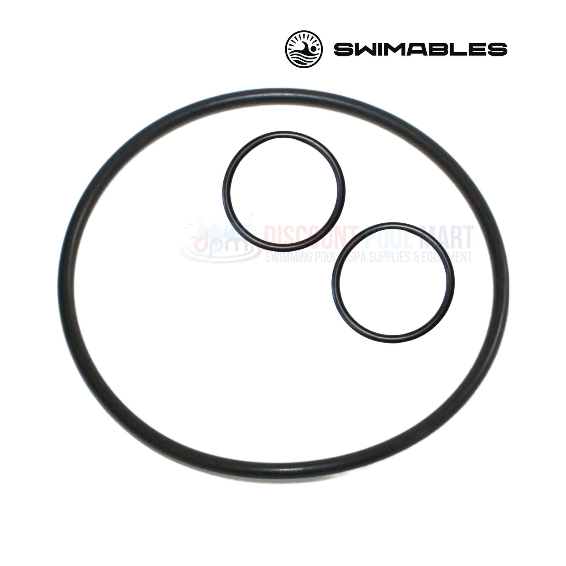 SW-80-332 Swimables O-Ring Set from Discount Pool Mart showing two small and one large nitrile O-ring for Pentair Ortega valves.