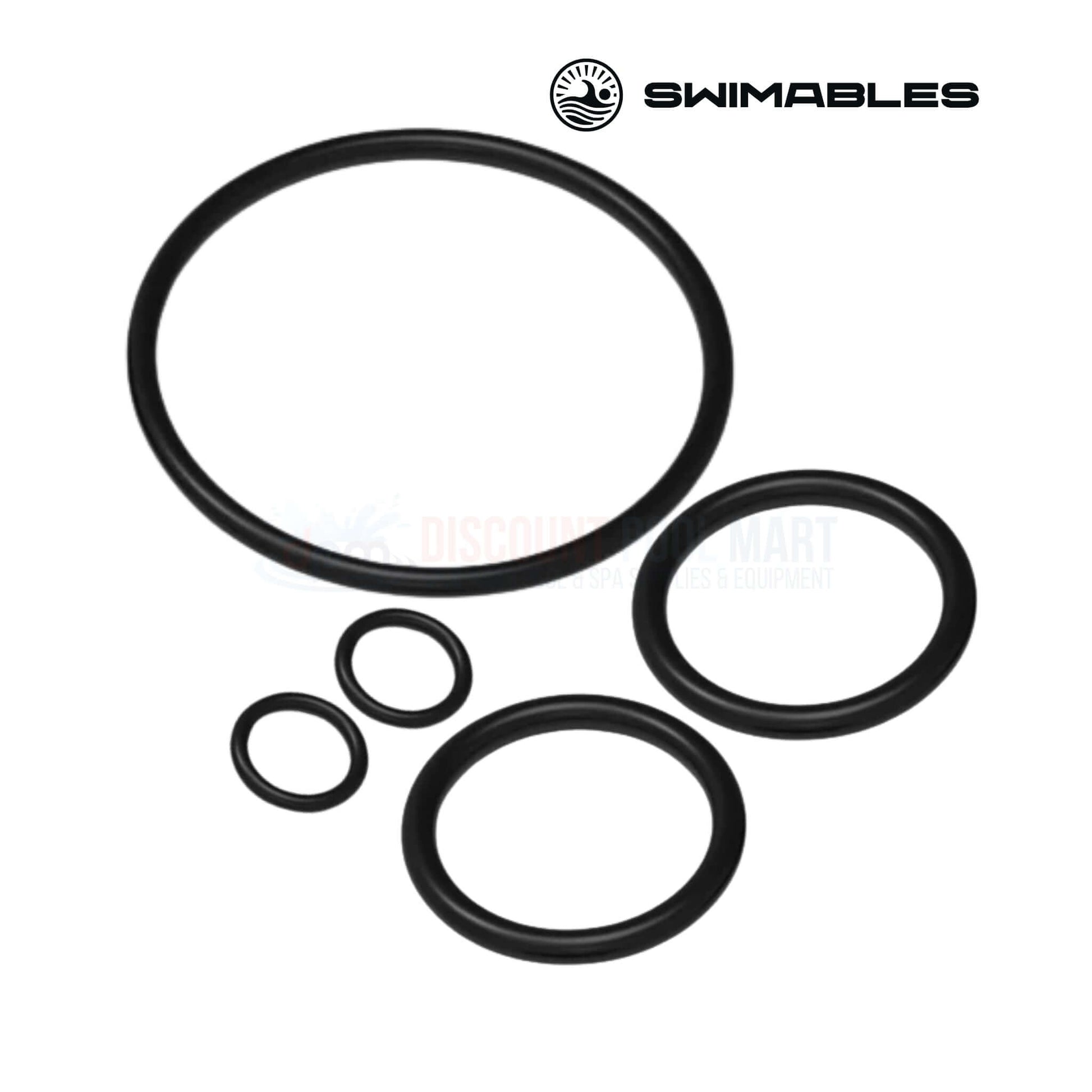 SW-80-513 | Swimables Pentair FNS Plus Push & Pull Backwash O-Ring Kit displayed, featuring various sizes and shapes of durable O-rings for pool supplies.