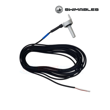 SW-97-272 | Swimables Pentair 20' Temperature Sensor | 520272, featuring a 20-foot black cable and sensor probe, perfect for pool automation systems.