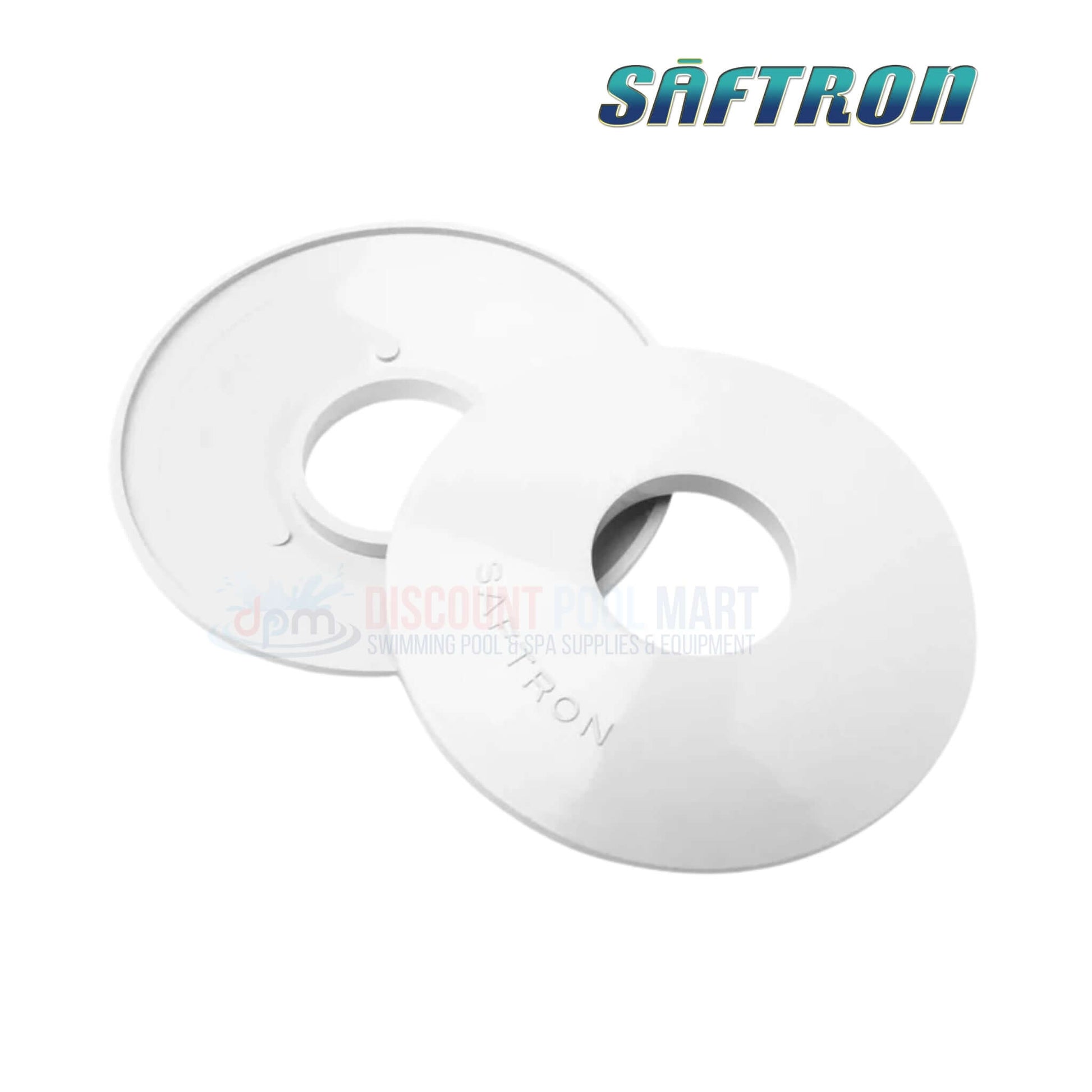 Saftron pool handrail end caps from Discount Pool Mart, model TRTD-130, enhancing safety and durability.