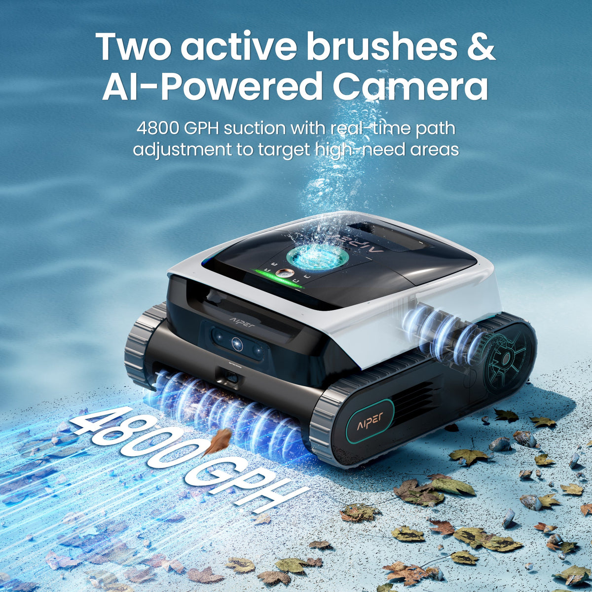 Scuba N3 dual active brushes, 4800 GPH suction