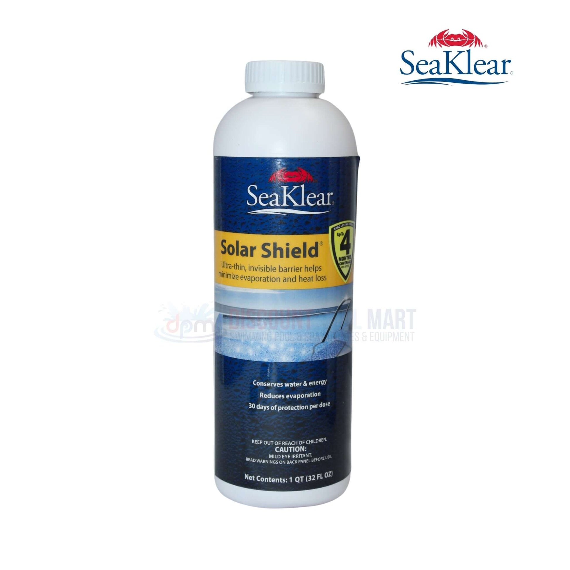 SeaKlear Solar Shield liquid pool cover 32oz, reduces evaporation & heat loss, from Discount Pool Mart DPM.