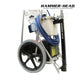 Service-21-60 | HammerHead 21" Pool Cleaner 60' Cord with battery, blue hose, and wheels for easy mobility for pool professionals.
