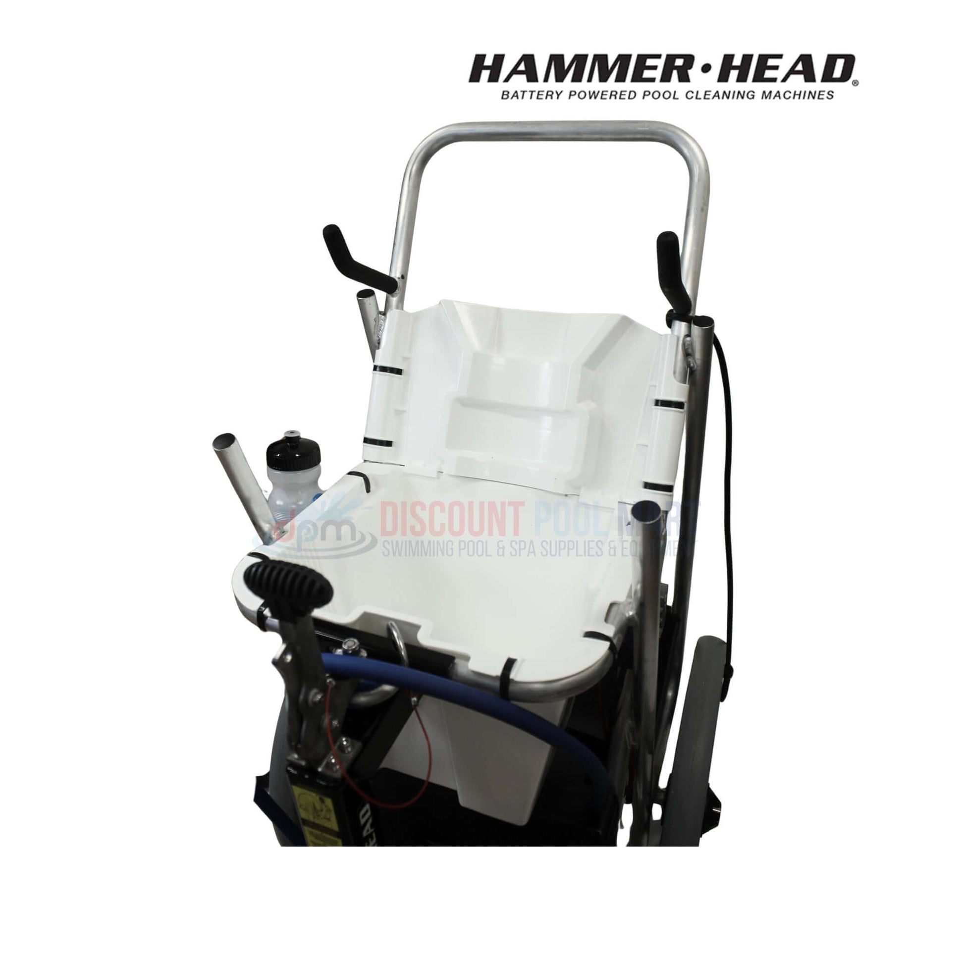 Service-21-60 | HammerHead 21" Pool Cleaner 60' Cord showing the vacuum head and power button, designed for pool maintenance from Discount Pool Mart.