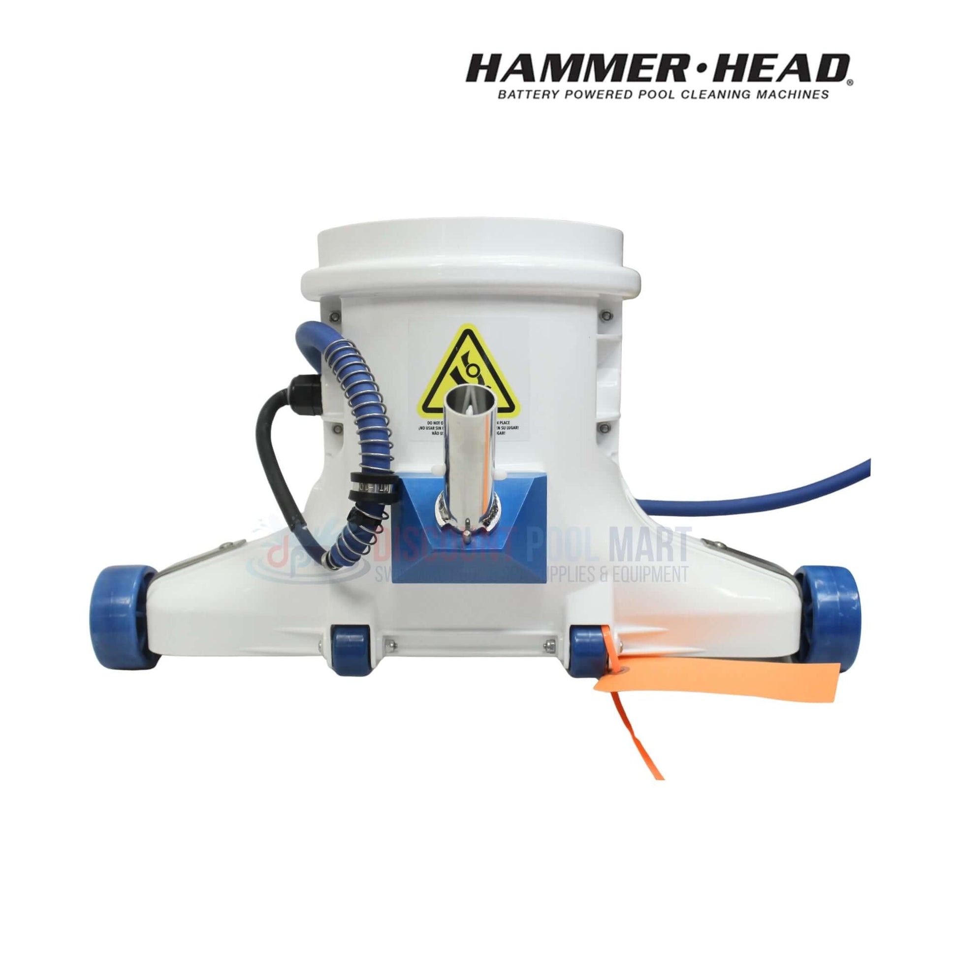 Service-21-60 | HammerHead 21" Pool Cleaner 60' Cord front view, showing motor, floating power cord, and durable design from Discount Pool Mart.