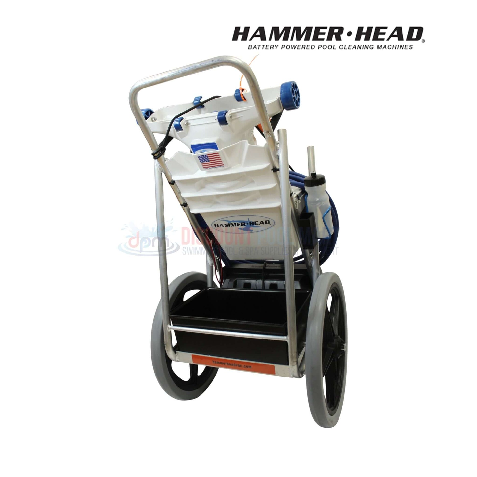 HammerHead Service-21-60 Pool Cleaner 60' Cord on a wheeled cart, showcasing pool cleaning features from Discount Pool Mart.