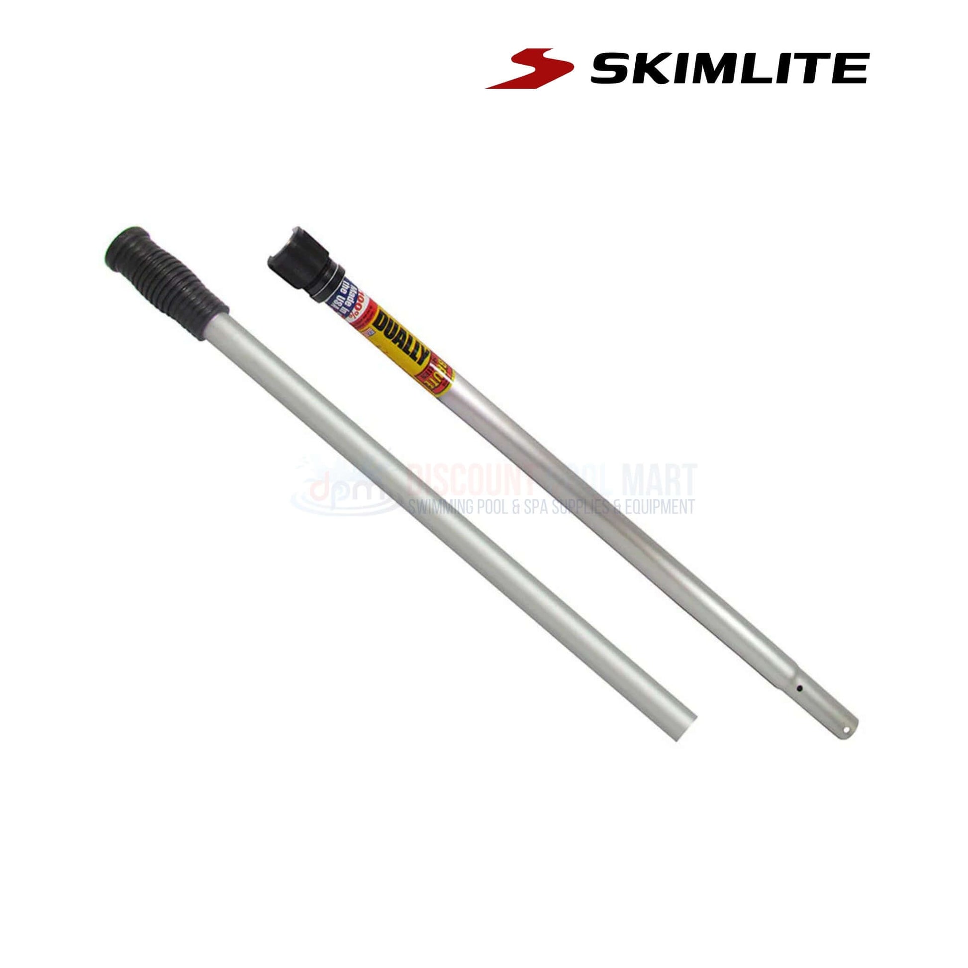 Skimlite Dually telescopic pool maintenance pole from Discount Pool Mart, extending from 8 to 16 feet, durable aluminum.