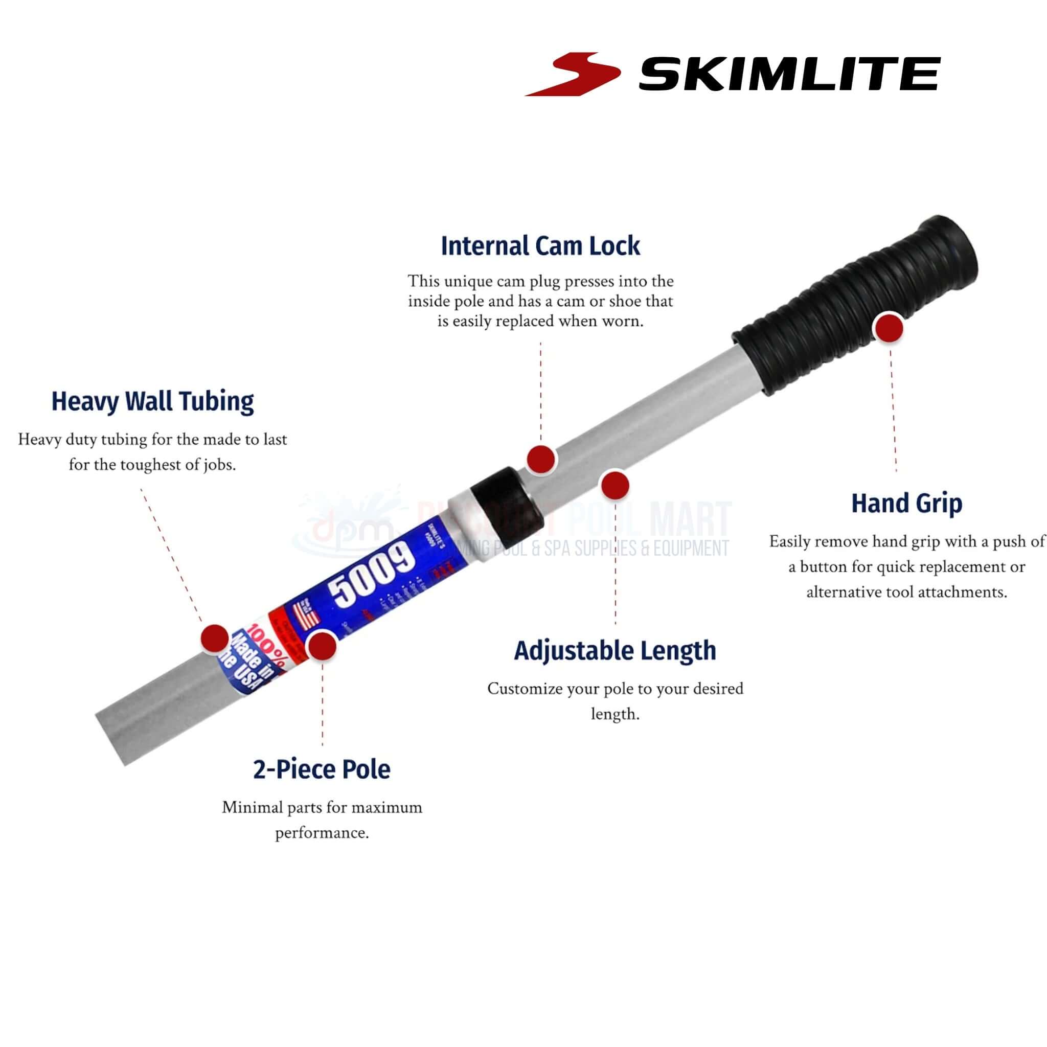 2169 fishing pole Skimlite 5009 8-16 ft. 5000 Series Professional Heavy Duty Telescopic Pole with Cam Lock