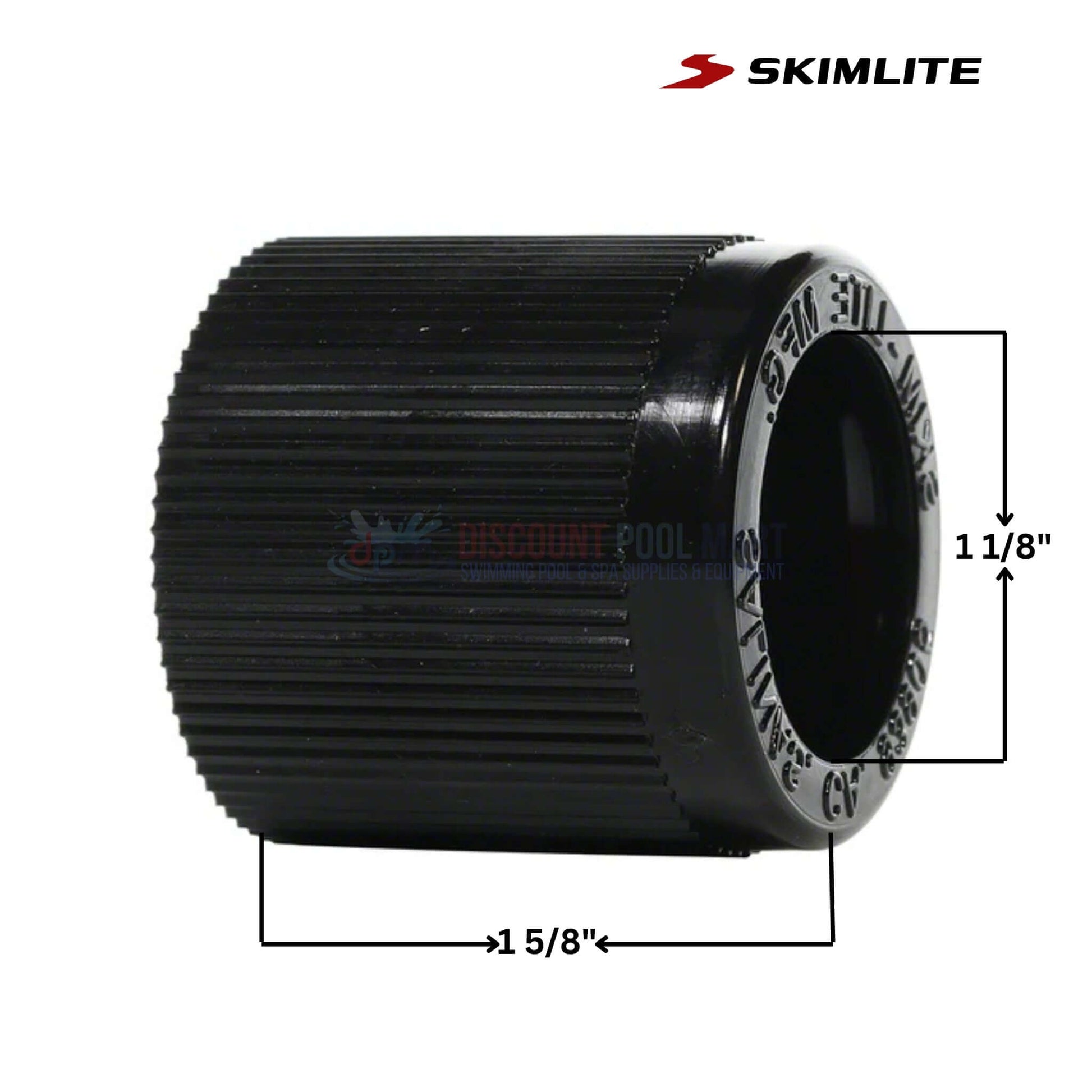 Skimlite 922 female fitting for small telescopic pole in black, dimensions 1 5/8" and 1 1/8", from Discount Pool Mart DPM.