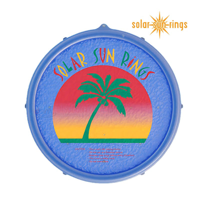 Solar Sun Rings pool cover with palm design, 5' x 5', available at Discount Pool Mart DPM for effective solar heating.