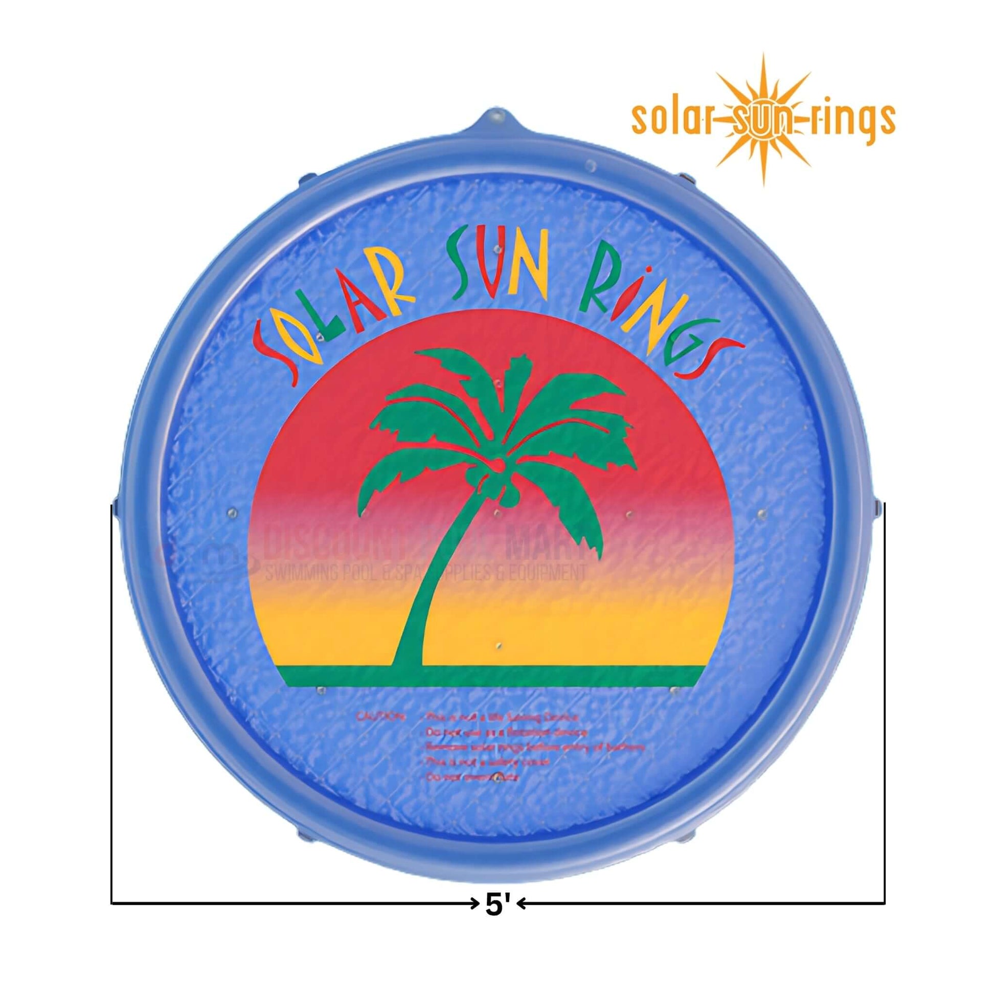 Solar Sun Rings Pool Cover SSRA-100 with Palm Design, 5' diameter, from Discount Pool Mart DPM.