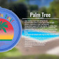 Solar Sun Rings Pool Cover with Palm Tree design, 5' diameter, UV-resistant vinyl, from Discount Pool Mart DPM.