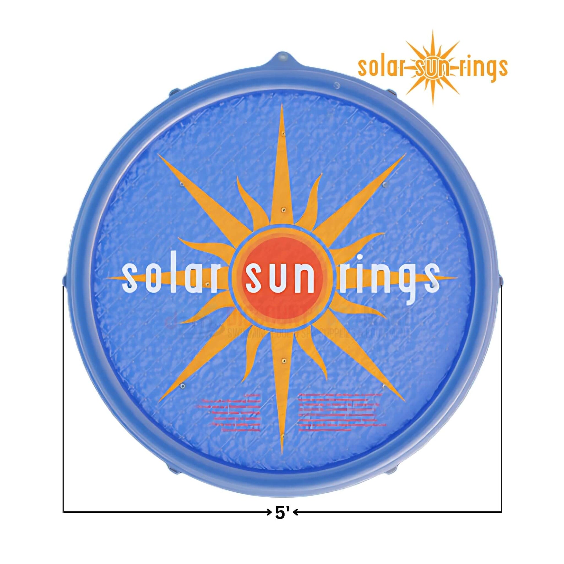 Solar Sun Rings Pool Cover with Sunburst Design, 5' diameter, by Discount Pool Mart DPM, for solar heating.