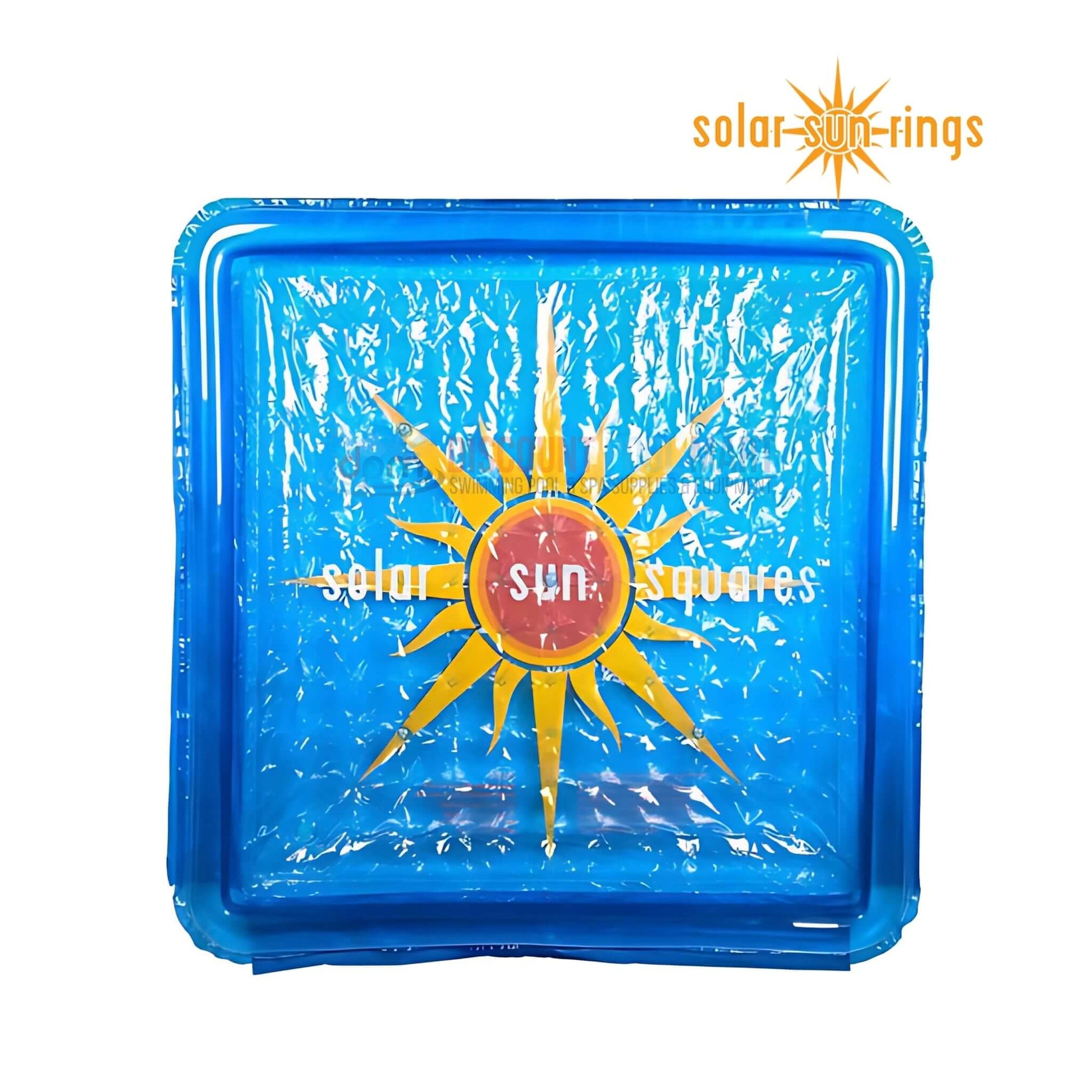 Solar Sun Square Pool Cover with Sunburst Design, 5' x 5', UV-resistant, part of Discount Pool Mart DPM, SKU SSSA-SB.