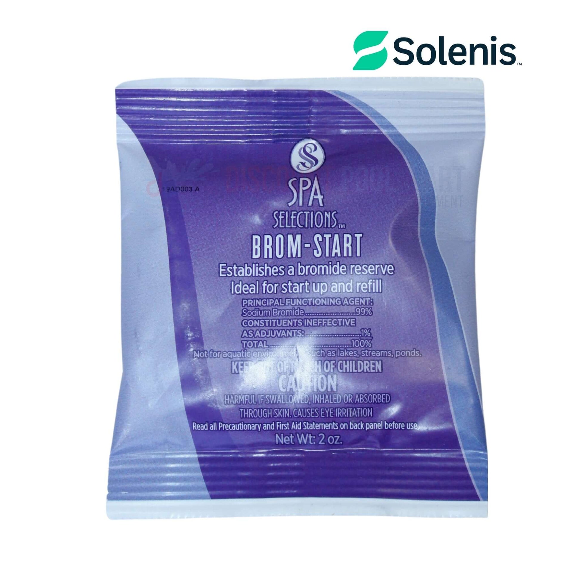 Solenis Brom-Start Spa Bromide Reserve 2oz for consistent sanitation in spas, available at Discount Pool Mart DPM.
