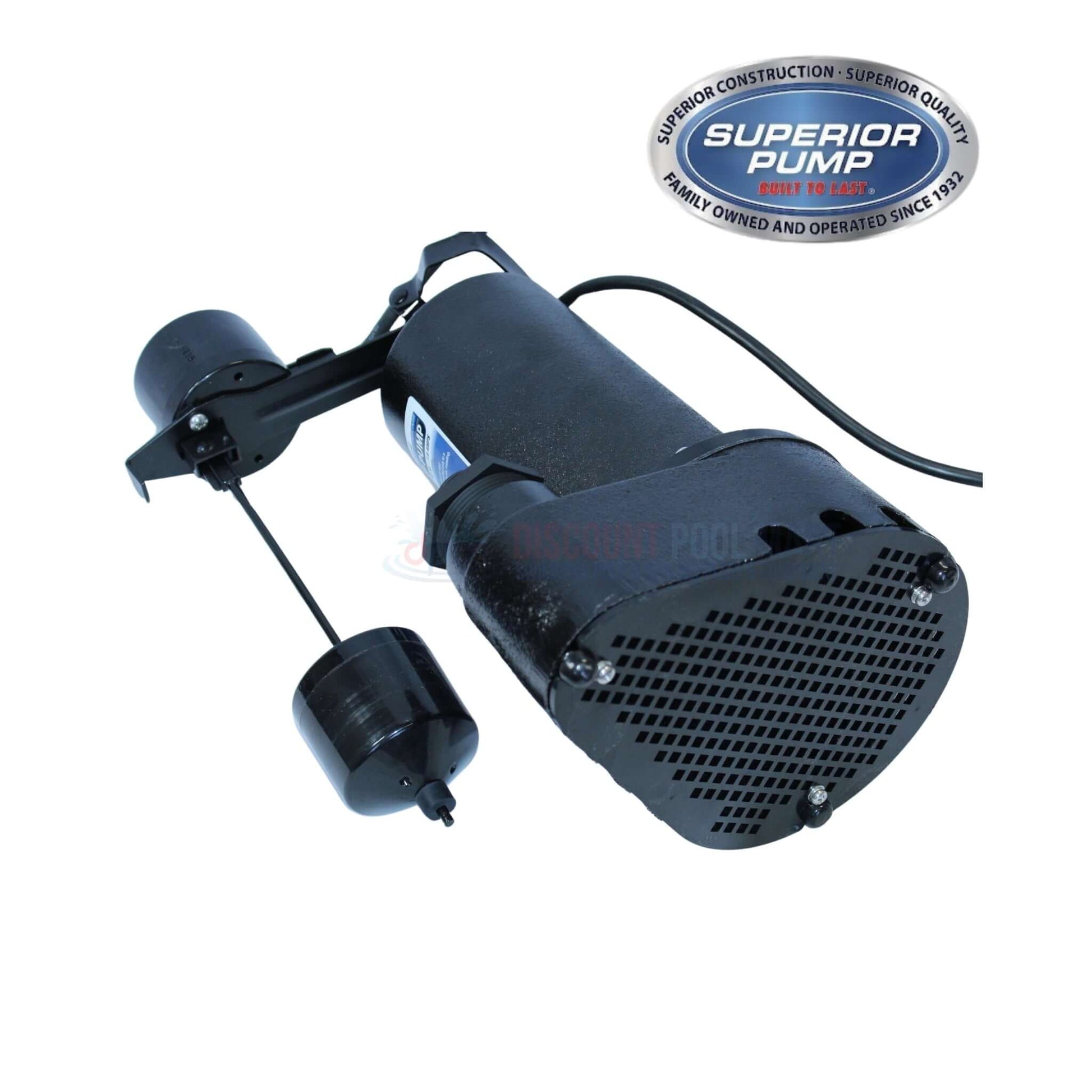 Superior Pump 92359 submersible water pump by Discount Pool Mart DPM, 1/3 HP, efficient water removal, durable cast iron.