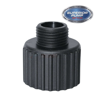 Superior Pump Hose Adapter 99006 in black, 1.25" FPT x .75" for leak-free connections. Available at Discount Pool Mart DPM.