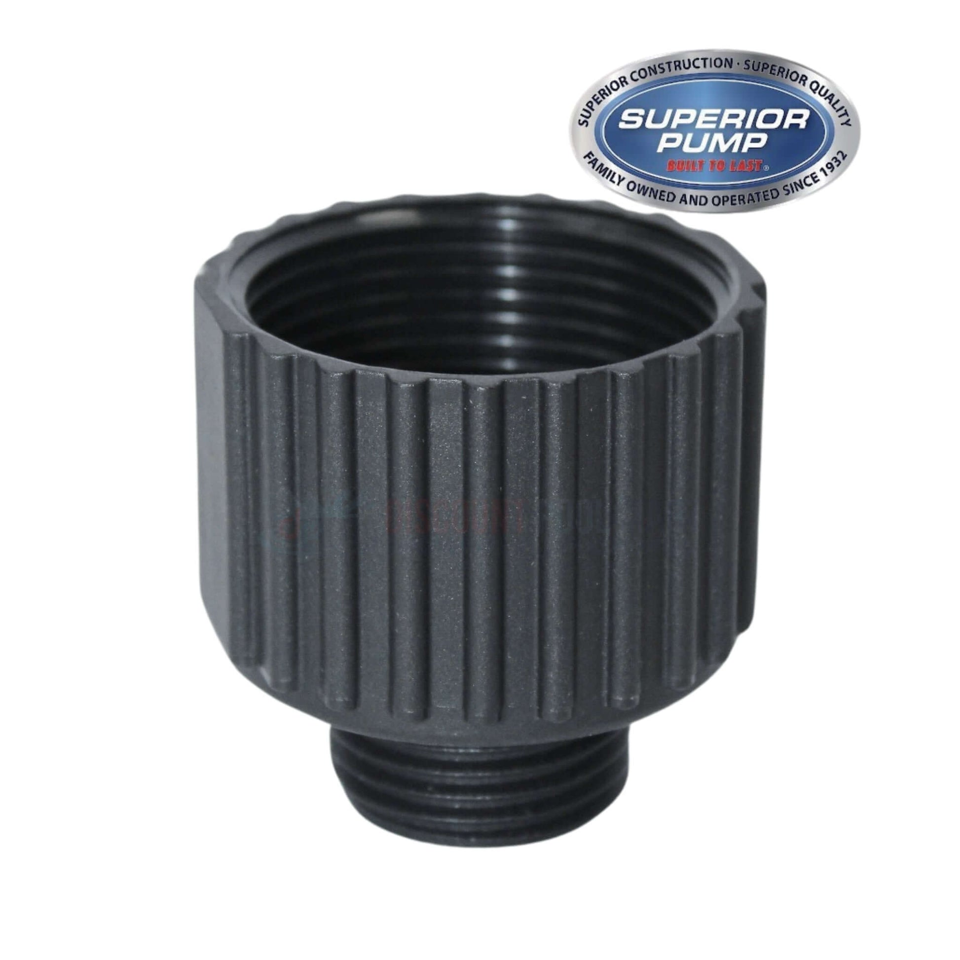 Superior Pump Hose Adapter 99006 in black, 1.25" FPT x .75" for pool equipment at Discount Pool Mart DPM.