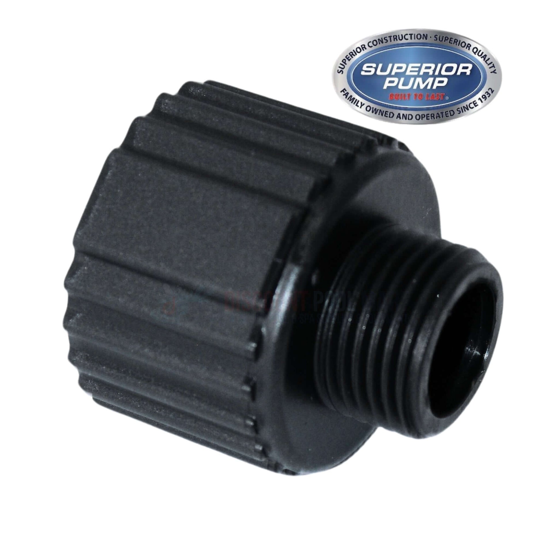 Superior Pump Hose Adapter 99006, black, 1.25" FPT x .75", from Discount Pool Mart DPM for secure connections.