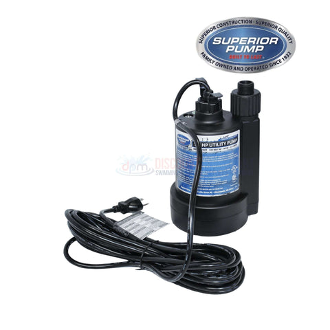 Superior Pump 1/5 HP utility pump with 1560 GPH capacity and durable construction from Discount Pool Mart DPM.