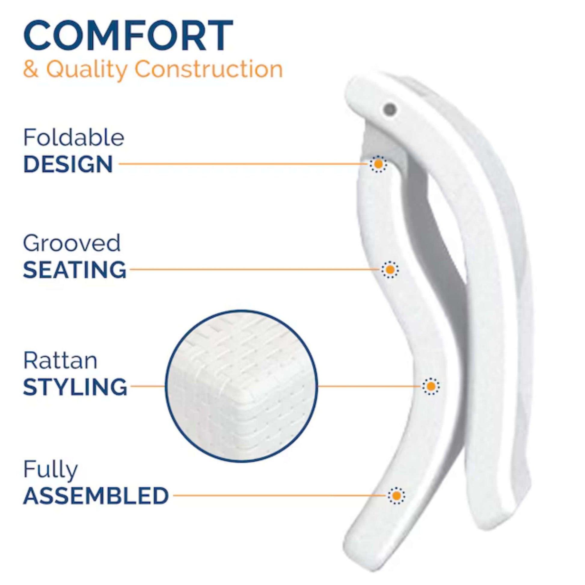 SwimWays Terra Sol Sonoma Pool Lounge features foldable design, grooved seating, rattan styling, and fully assembled quality.