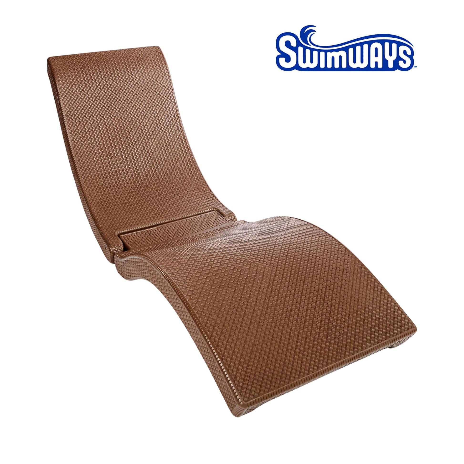 SwimWays Terra Sol Sonoma Pool Lounge in brown, durable rattan-style vinyl, ergonomic chaise for poolside comfort, SKU: DPM.