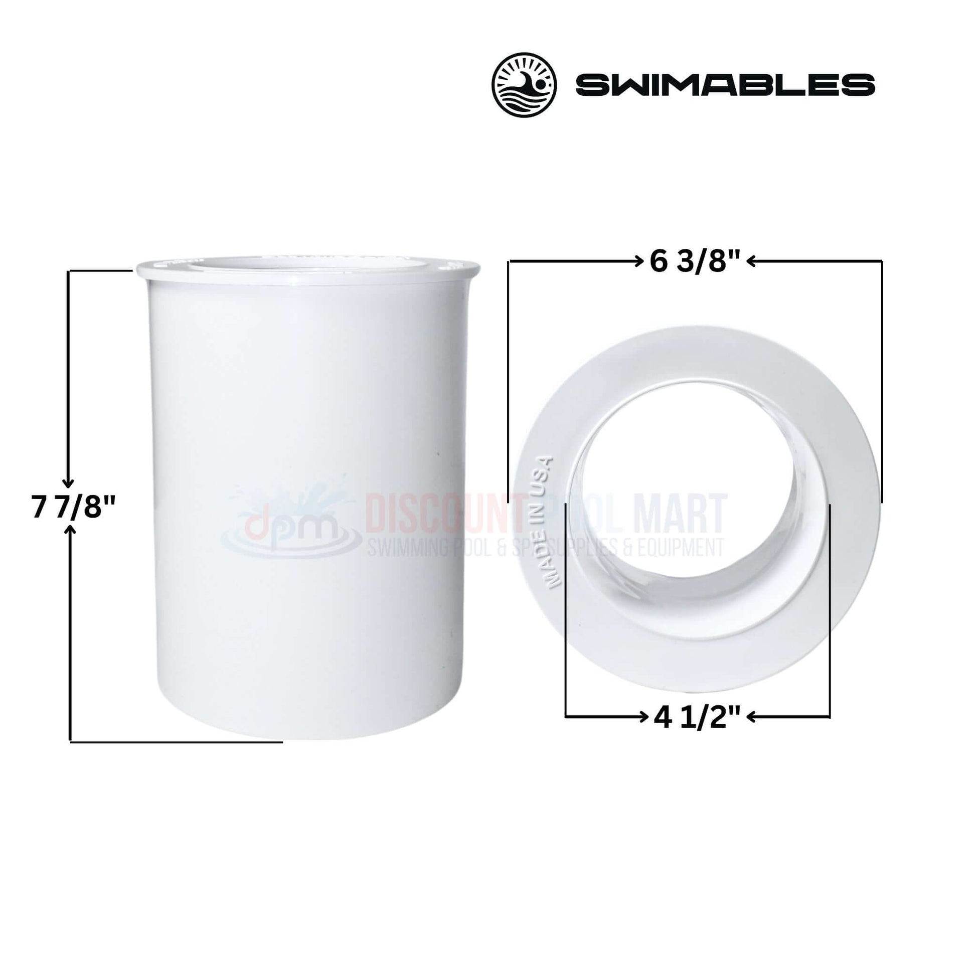 Swimables replacement component dimensions for Pentair Admiral skimmers at Discount Pool Mart DPM.