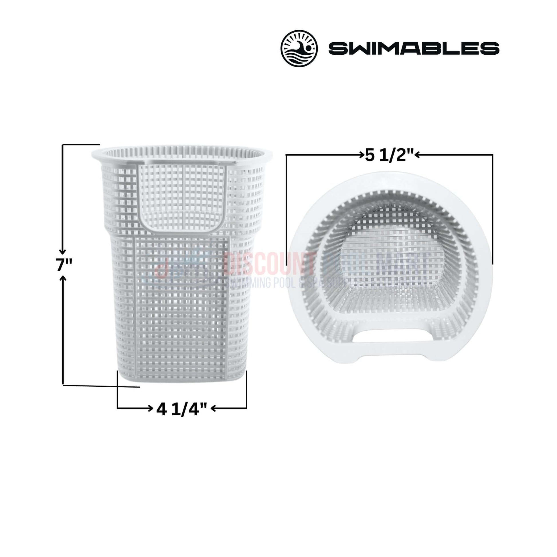 Swimables Pump Basket SW-90-220 for Power-Flo Pumps with dimensions; Discount Pool Mart DPM quality replacement.