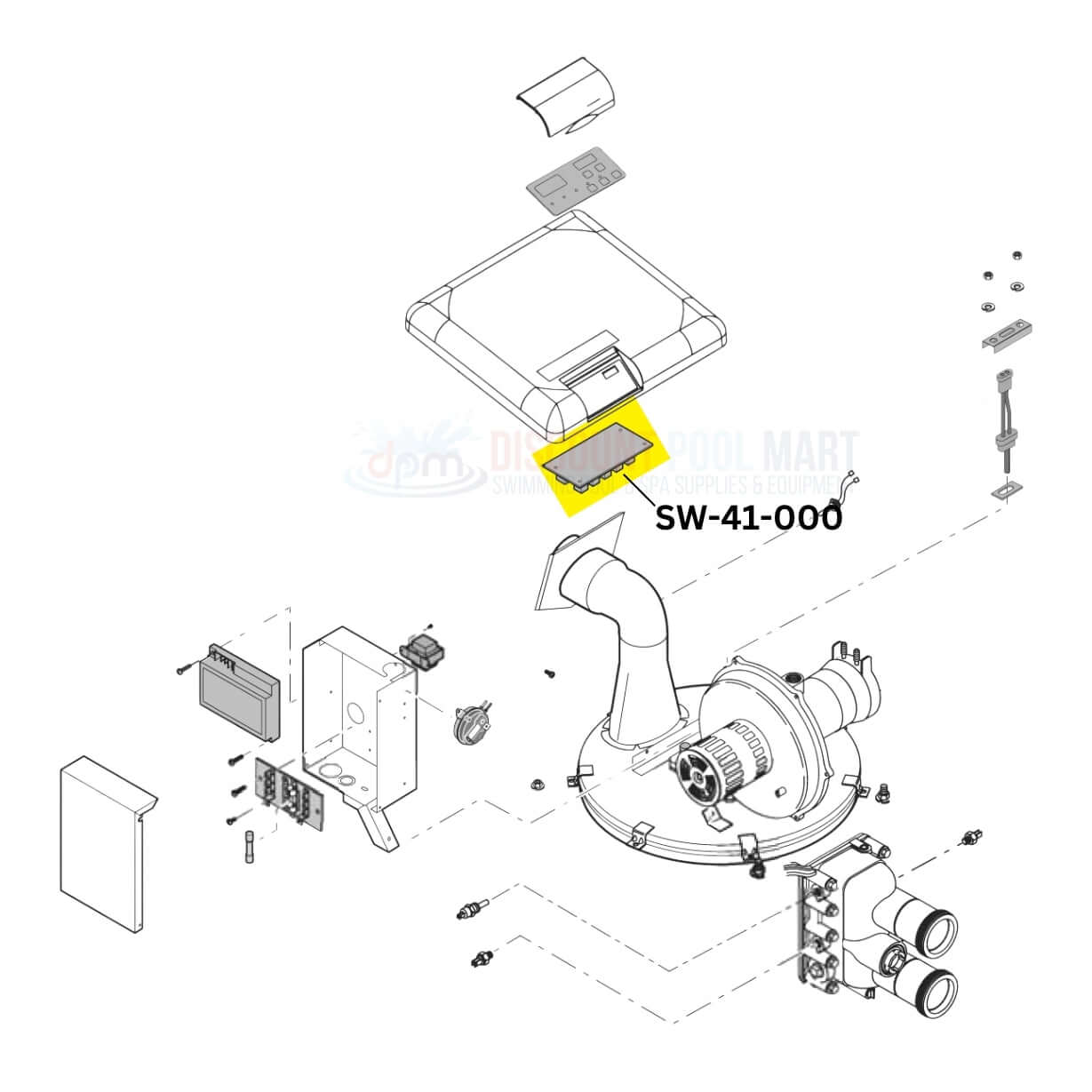 Diagram of Swimables SW-41-000 Control Board for Pentair MasterTemp & Max-E-Therm Heaters | Discount Pool Mart DPM