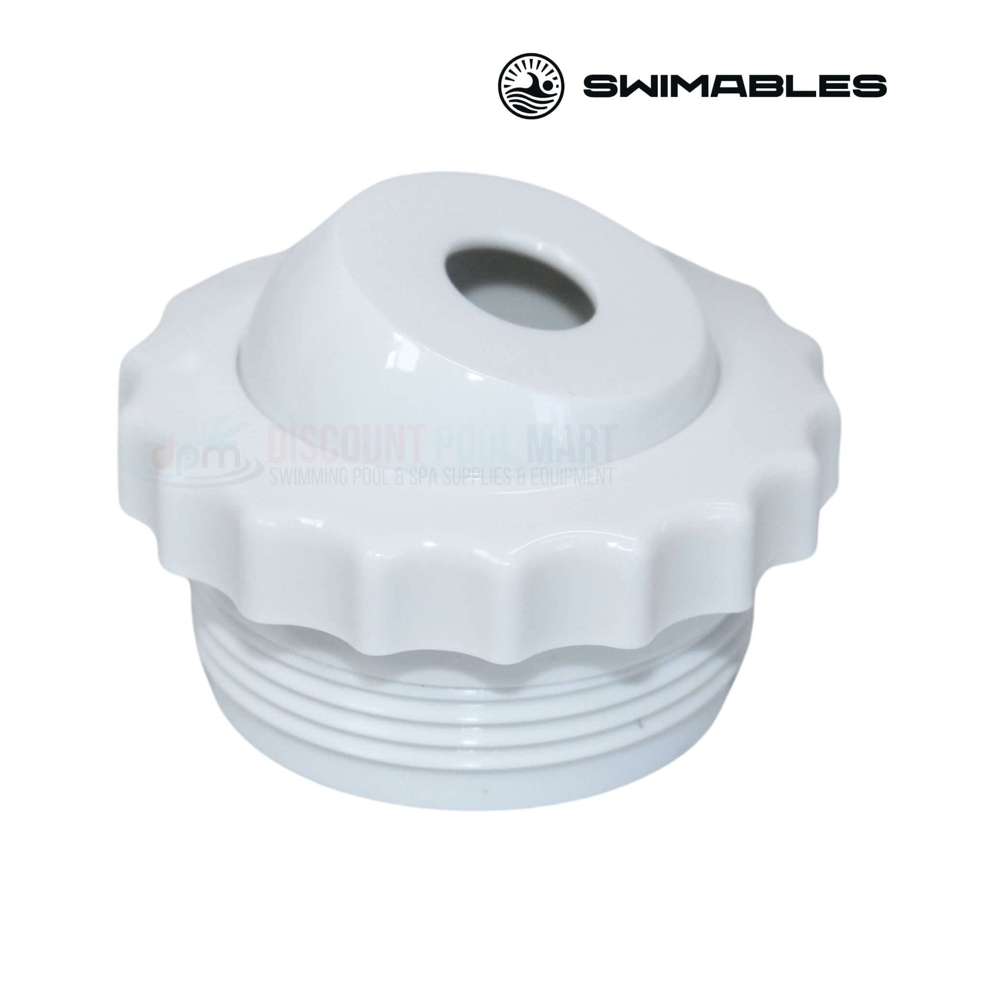 Swimables 1.5" x 0.5" Directional Fitting, White, for pool and spa water flow control, SKU: SW-30-820, Discount Pool Mart DPM.