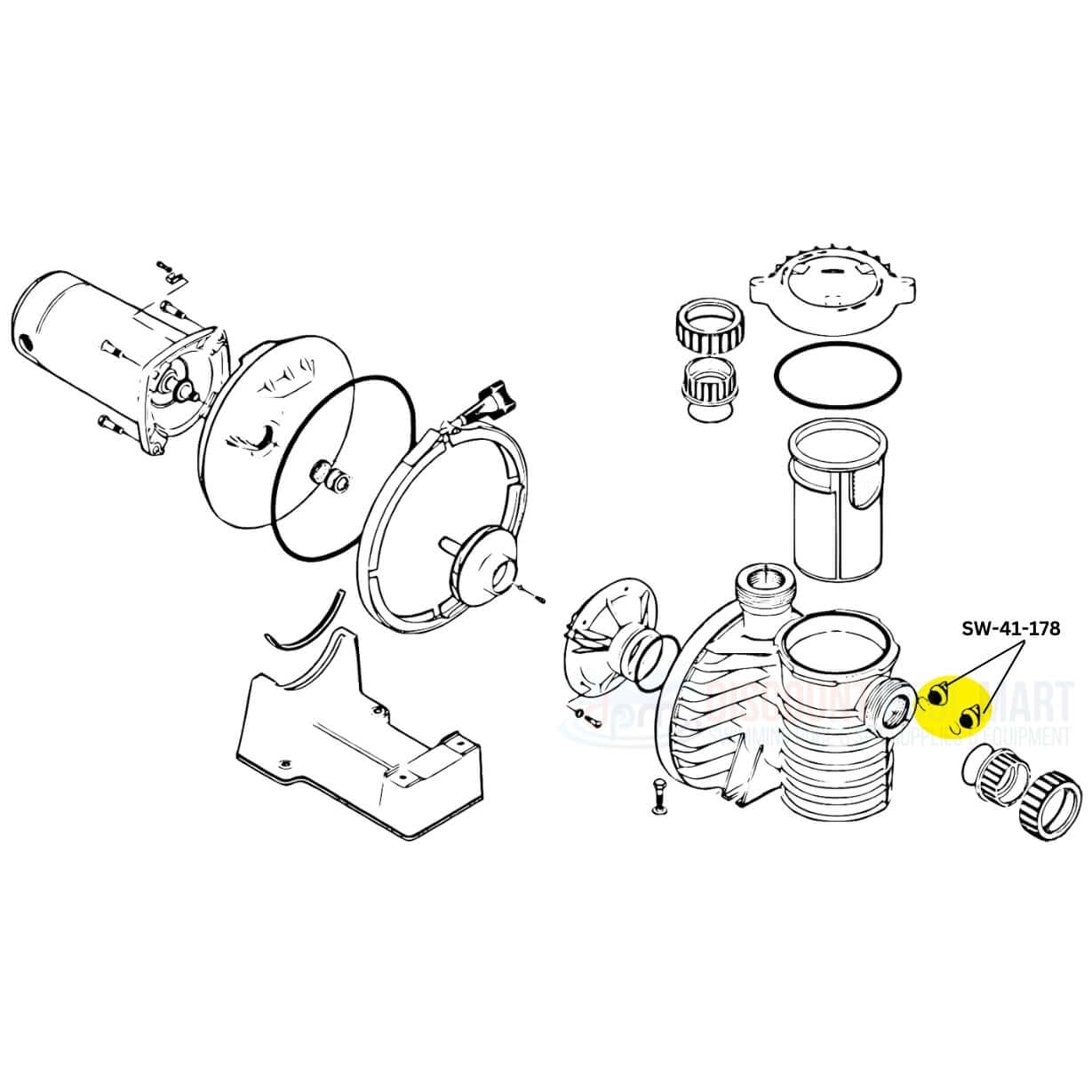 Swimables Drain Plug SW-41-178 diagram for Pentair heaters at Discount Pool Mart DPM.