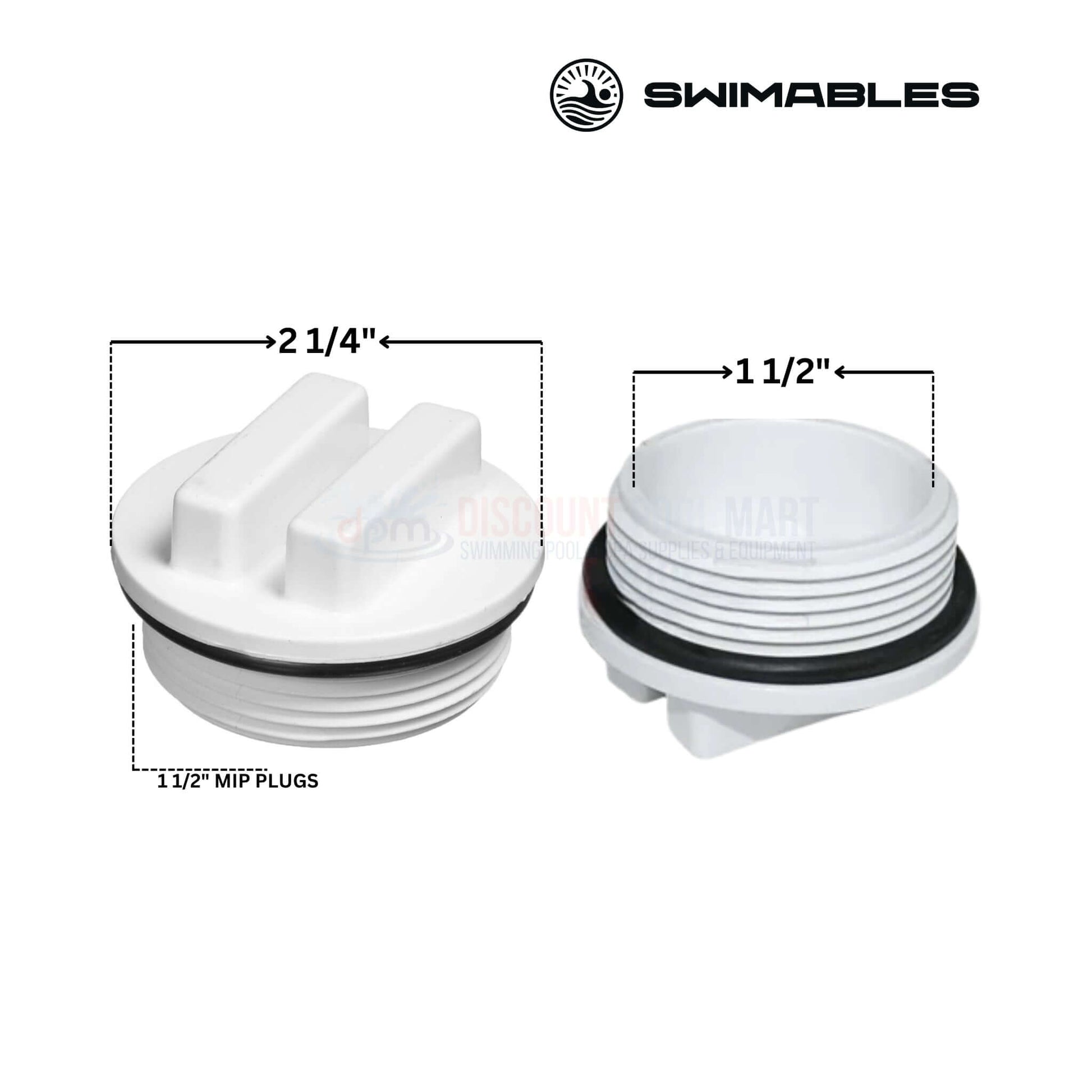 Swimables Hayward Style Filter Drain Plug SP1022C with O-ring dimensions 2.25" and 1.5" | Discount Pool Mart DPM
