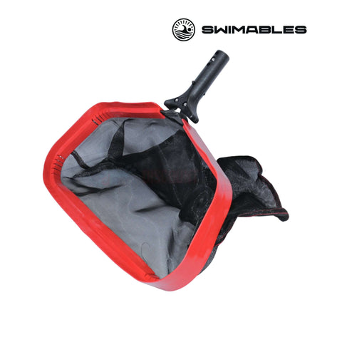 Swimables Heavy Duty Leaf Rake 14" in red/black for pool debris removal, SKU SW-10-001, available at Discount Pool Mart DPM.