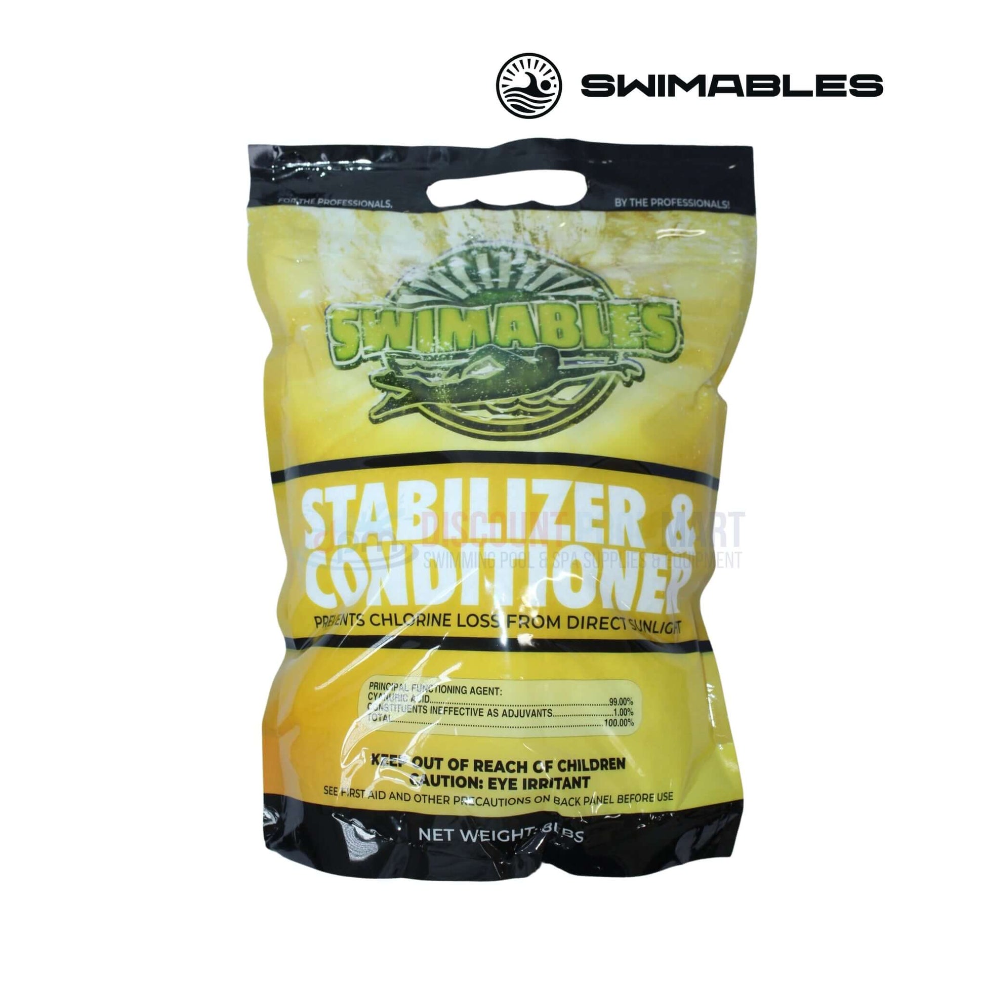 Swimables High Strength Stabilizer and Conditioner for pools, protects chlorine, available at Discount Pool Mart DPM.