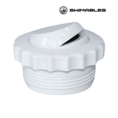 Swimables MIP Threaded Directional Eyeball Fitting in white, 1.5-inch, slotted return for enhanced pool circulation | DPM