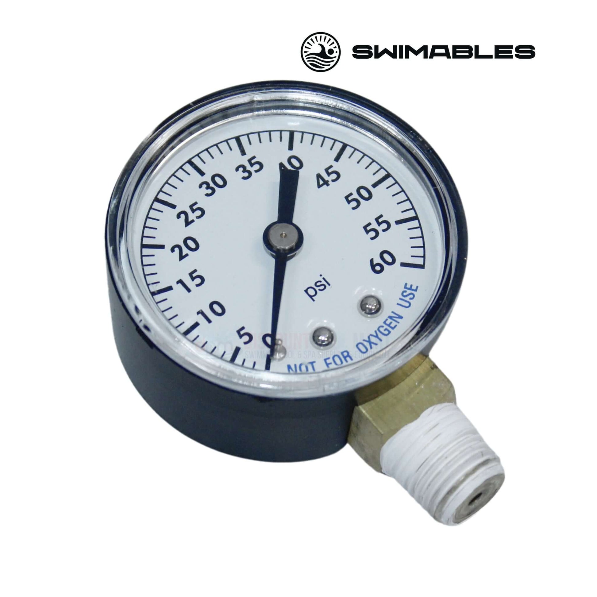 Swimables Pressure Test Kit gauge measuring psi for pool plumbing; available at Discount Pool Mart DPM.